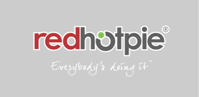 10 RedHotPie with white slogan with keyline on no background
